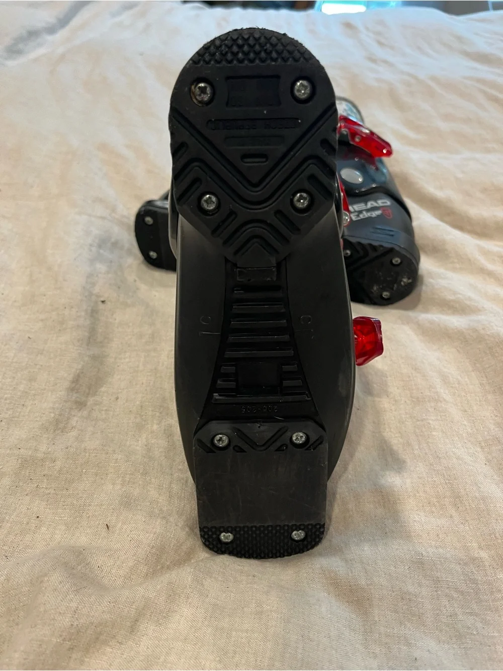Head Edge Black Kids Ski Boots with Red Buckles 20.0-20.5, 241mm